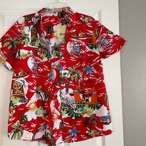 Christmas in July button down shirt